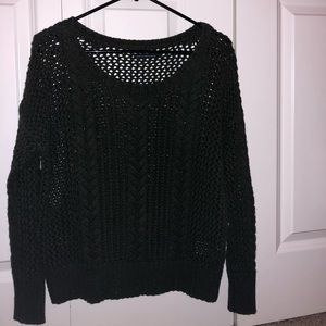 Looseknit army green sweater